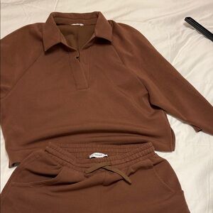 Brown Pullover and Joggers Set